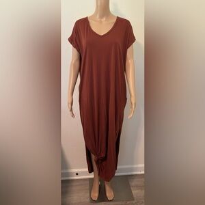 Women’s bobi Rust Maxi T-shirt Dress XS